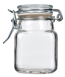 Glasskrukke med lokk