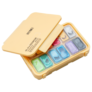 HIMI Twin Cup gouachefärg metallic i ask, 12-pack