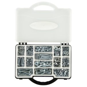 Skrue-, mutter- og skivesett