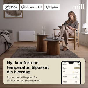 Mill Invisible Smart WiFi Sähköpatteri, gen. 4, 700 W