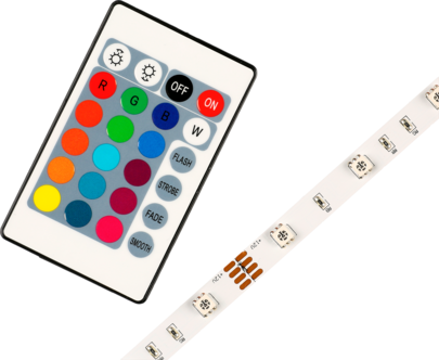 LED-list RGB med fargekombinasjoner og fjernkontroll, Cotech