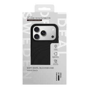Ideal of Sweden Soft Swirl mobildeksel for iPhone 17e/16e/15/14/13, svart