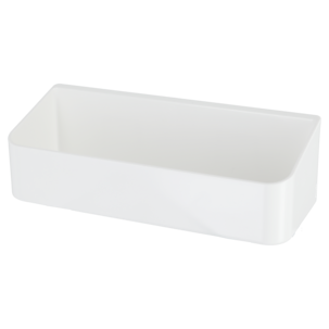 Kylpyhuoneen hylly muovi, tarrakiinnitys 24 x 9,5 x 7,6 cm, valkoinen