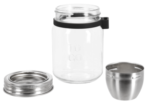 Yoghurtbägare glas / rostfritt stål