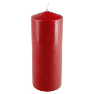 Blockljus stearin, röd, 6,7 cm i diameter