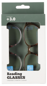 Lesebriller med blålysfilter, brun og lilla, 2-pakning