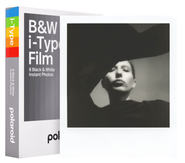 Polaroid i-Type svarthvit film med hvit ramme, 8 bilder