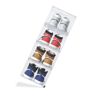 Stapelbar skolåda med dörr, transparent plast, 2-pack