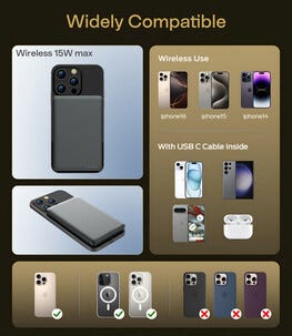 Langaton magneettinen varavirtalähde, 5000 mAh