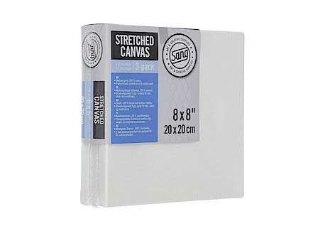 Sang bomullslerret på kileramme, 3-pack