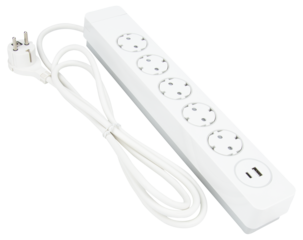 Celia Jatkojohto, 5-osainen, USB-A / USB-C, virtakytkin, 2 m