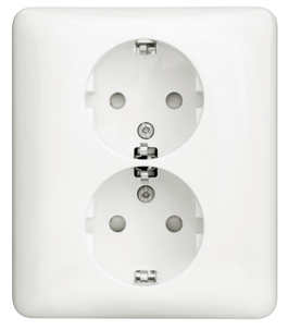 Schneider Exxact 2-vägs infällt vägguttag, 1-pack