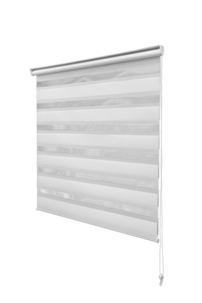 Rullgardin Dag & Natt, skruvfri med kulkedja, vit