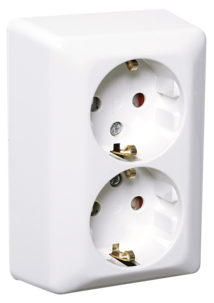 Elko RS dobbel stikkontakt påvegg, Nordic renhvit