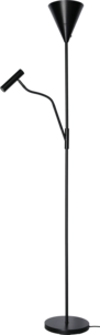 Northlight Vide golvlampa uplight med läslampa, svart
