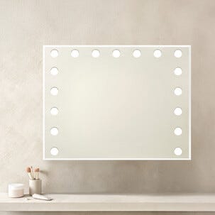 Stort sminkespeil med lys, LED, dimbar, 80 x 62 cm