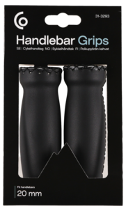 Cykelhandtag 20 mm, svarta, 2-pack