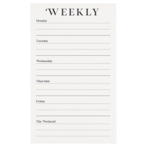 Veckoplanerare block 52 blad 9,8 × 16 cm