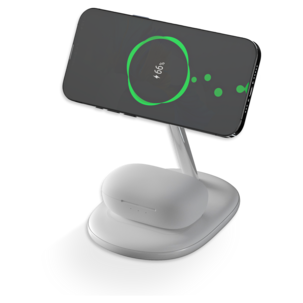 Trådlös magnetisk Qi2-laddare iPhone och AirPods, vit