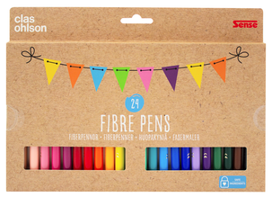 Tusjpenner med tynn spiss, 24 stk/pk.