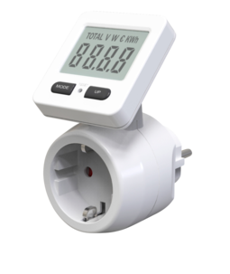 Digital elmätare med vridbar LCD-display, 230V/16A