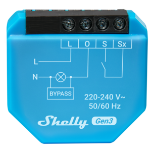 Shelly 1L Gen3 smart wifi-relé uten nulleder