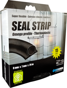 Tätningslist Omega-profil svart, 1-7 mm, Stokvis Tapes