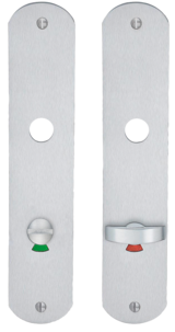 Långskylt wc Beslagsboden, borstad krom