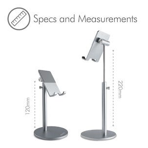 Desire2 justerbart stativ for mobil/nettbrett sølv