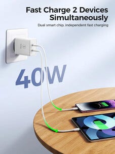 SiGN 2 x USB-C PD snabbladdare 40 W