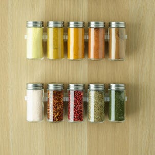 Kryddställ för låda, självhäftande, rymmer 20 burkar