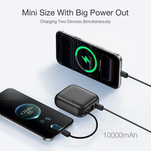 Powerbank 10 000 mAh med USB-C-kabel, 20 W