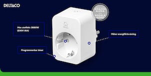 Deltaco SH-P01E16 smart plug med elmätare 16 A