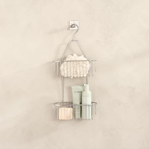 Dusjkurv med krok til å henge på dusjbatteri, krom