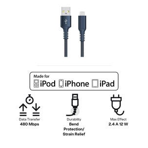 Stofftrukket USB-A til Lightning ladekabel for iPhone 3m Clas Ohlson