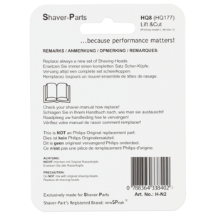 Skjærehode HQ8 Lift&Cut til Philips barbermaskin, 3-pakning