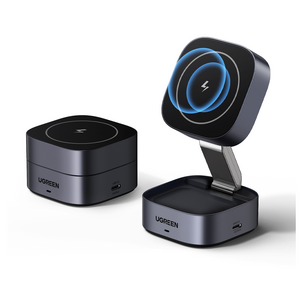 Ugreen 2-in-1 Qi2 trådlös laddare vikbar, 15 W
