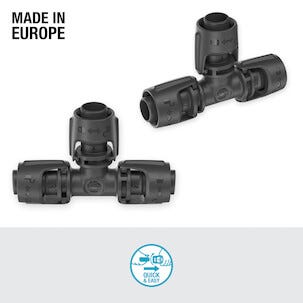 Gardena T-koppling 13 mm, 1/2 tum, 2-pack