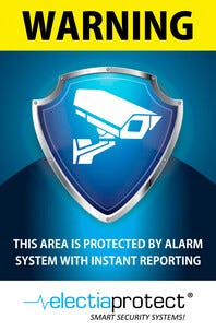 Larmskylt 15x10 cm Electia Protect