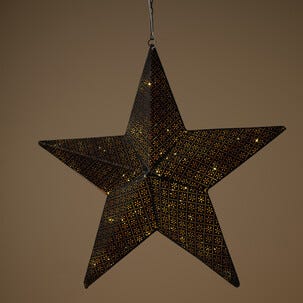 Adventsstjerne LED, metall, gull og svart, Northlight, 54 cm