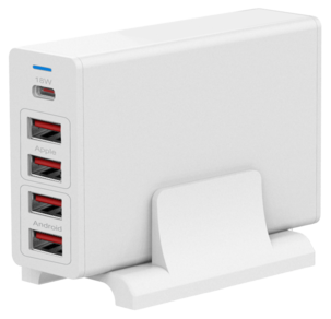 USB-C ladestasjon med 5 porter