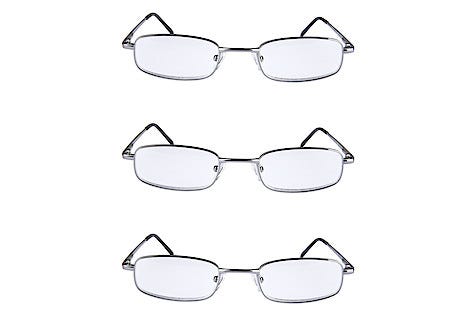 Läsglasögon metall, 3-pack