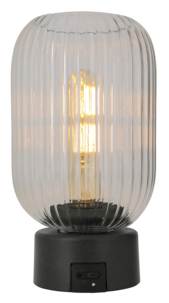 Batteridriven portabel bordslampa glas, laddbar