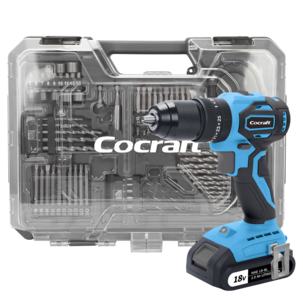 Cocraft skruvdragare med slag & tillbehör HDD18-BL