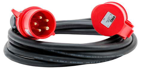 Skjøteledning 400 V, 3-fase, 16 A, IP44, Gelia