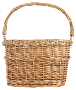 Cykelkorg flätad, Asaklitt