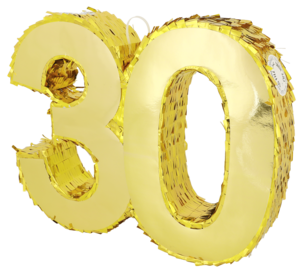 Gyllen piñata med tall