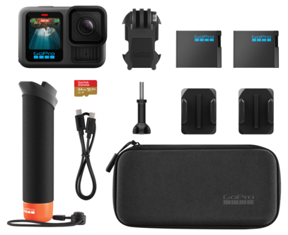 GoPro Hero13 Black actionkamera med tilbehørspakke.
