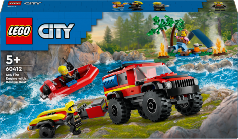 LEGO City 4x4 Brandbil med räddningsbåt 60412, från 5 år
