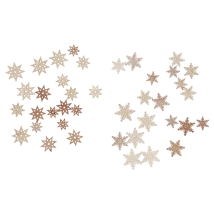 Julepynt stjerner og snøfnugg i tre 20-pakning